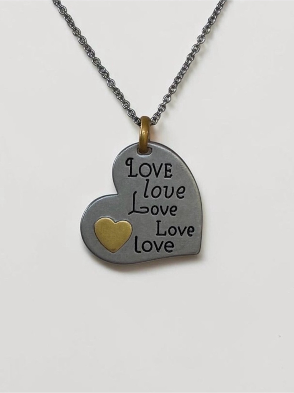 Lia Sophia Two-Tone Love Heart Pendant Necklace